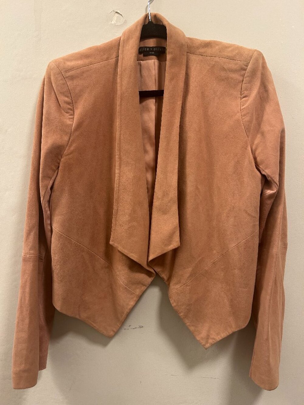 Alice + Olivia Suede Jacket in Dusty Rose Size L